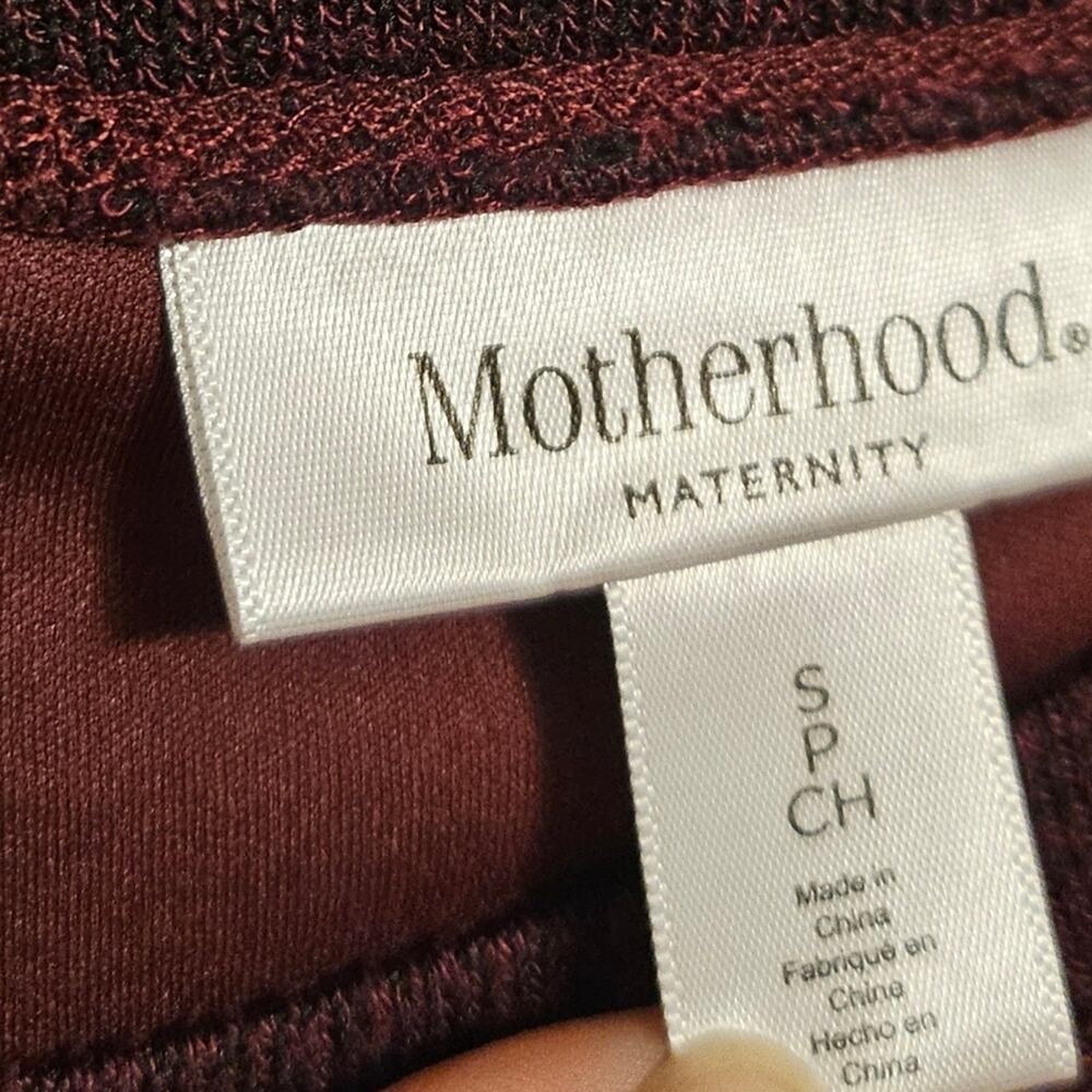 Motherhood Maternity Lined Long Sleeve Burgundy Dress Small - Picture 3 of 6